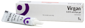image of a box and the tube inside of Virgan eye gel