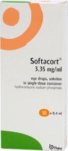 Image of a box of Softacort 30UD eye drops