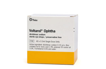 image of a box of Voltarol Ophtha 40 unit doses eye drops