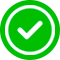 A white tick on a green circle indicating you have completed the course.